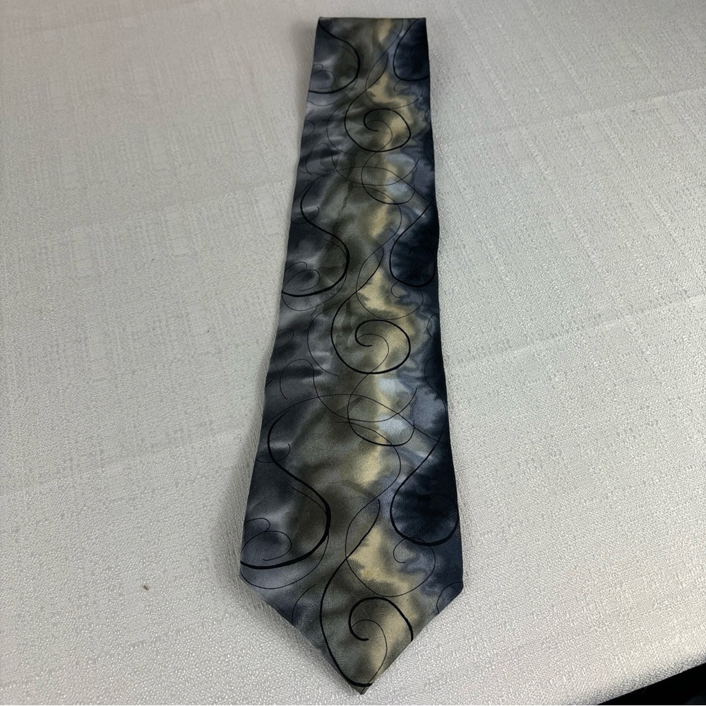 J. Garcia Silk‎ Tie, Emerging Elephant Collection Twenty-Eight, Grey/Cream Swirl - Picture 8 of 9